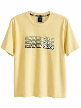 FarWest “Summer Daze” Yellow Retro-Style Cotton Tee – Large Like New